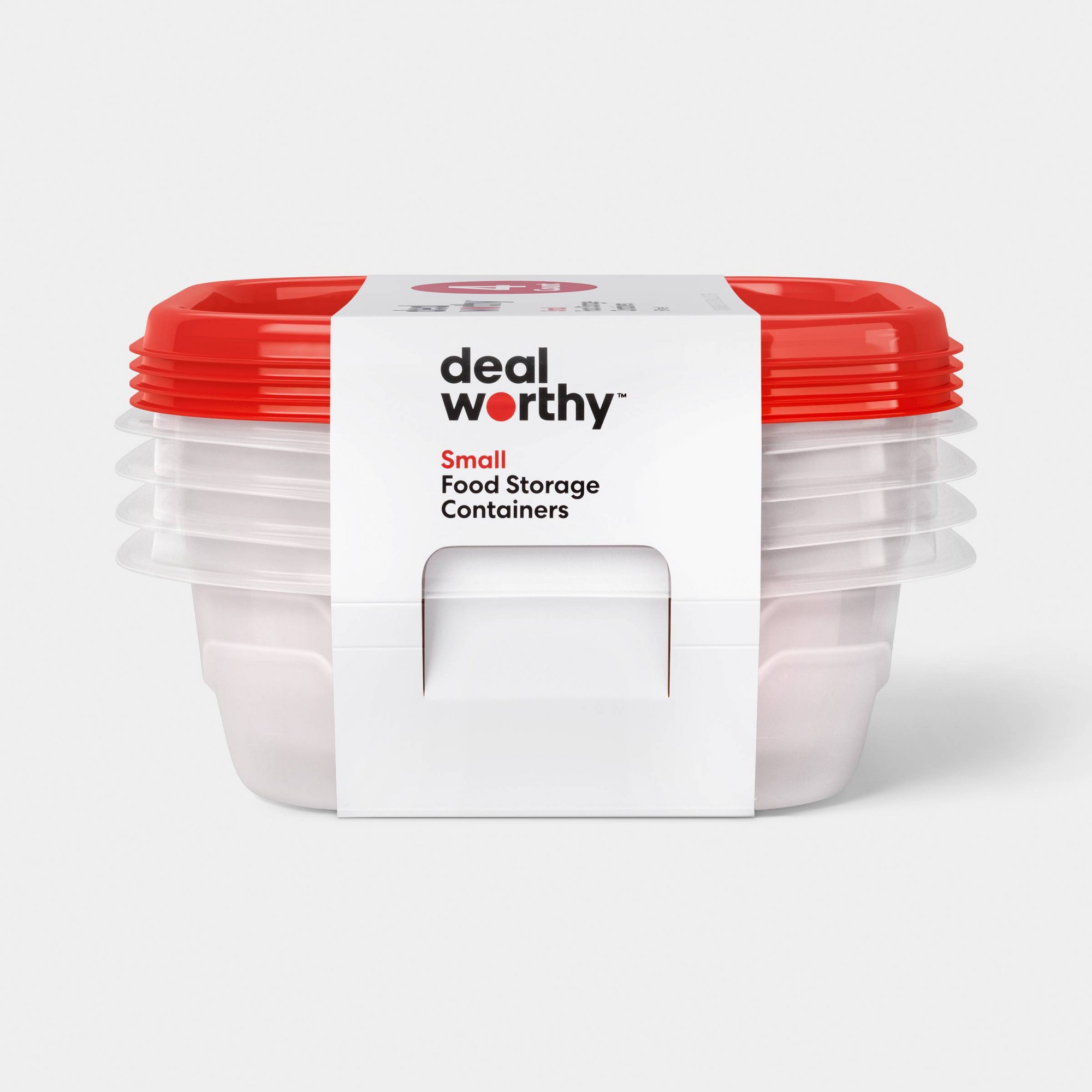 Food Storage Prep Containers - 4er-Set kleine quadratische Lebensmittelbehälter mit Schnappverschluss,