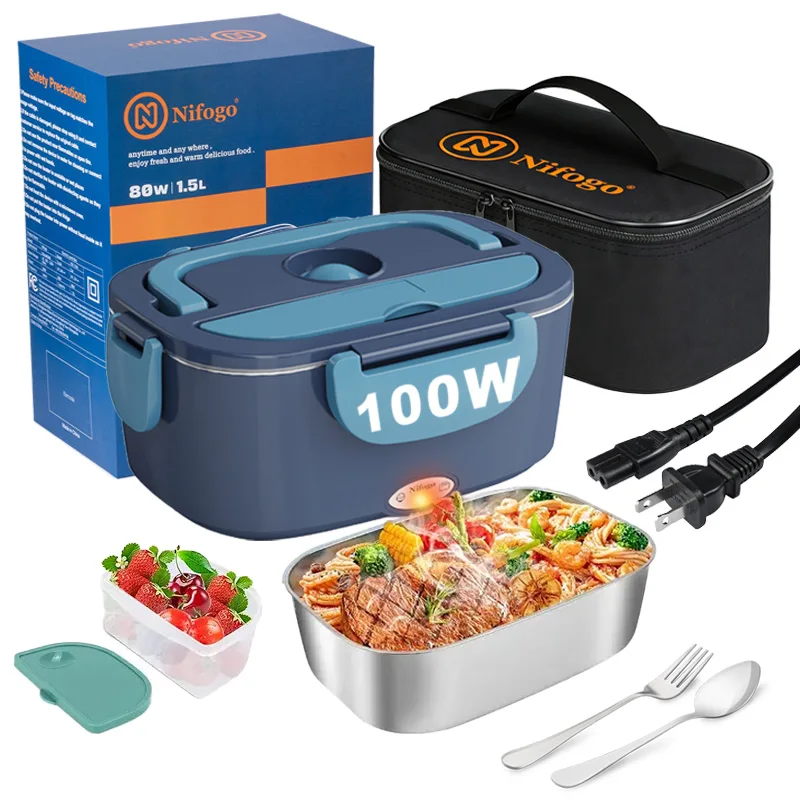 Portable Food Warmer - 100W Elektrische Heiz-Lunchbox 1,5L, tragbarer Speisenwärmer