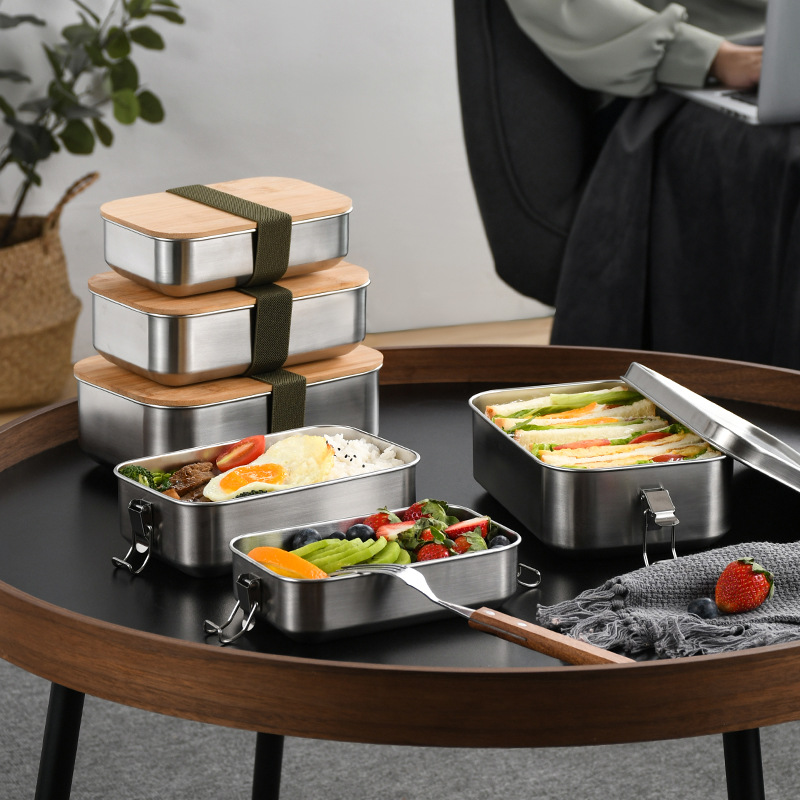 Food Storage Containers Tupperware - Edelstahl-Lunchbox im japanischen Stil mit Schnalle,