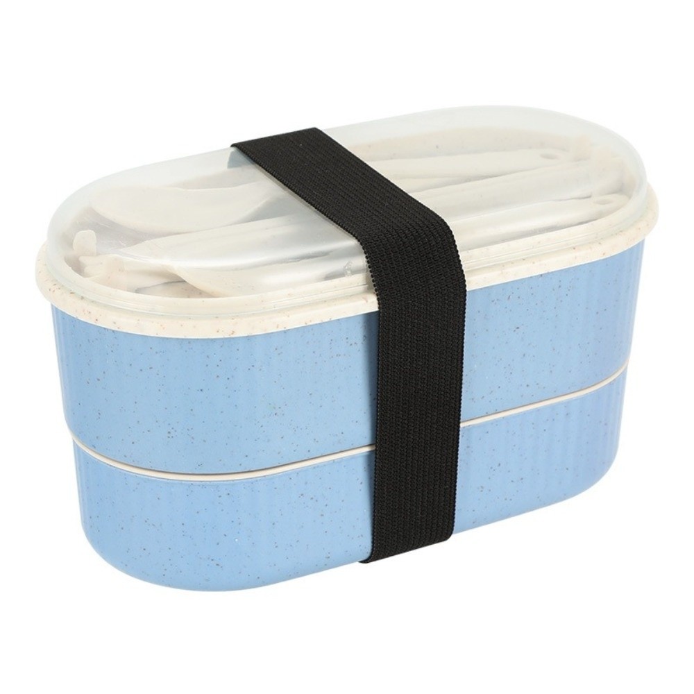 Food Storage With Scoop - Tragbare doppellagige Lunchbox, großes Fassungsvermögen, Mikrowellen-Geschirrset