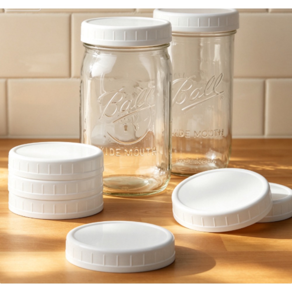 Food Storage Brands - (3er-Pack) Mainstays 8er-Pack Kunststoff-Einmachglasdeckel - Weithalsdeckel,