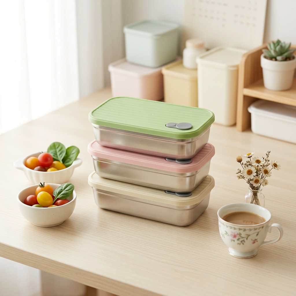 Food Storage Prep Containers - Edelstahl Bento-Box Metall-Lunchbox Mikrowellengeeignete Lebensmittelbehälter Stapelbare