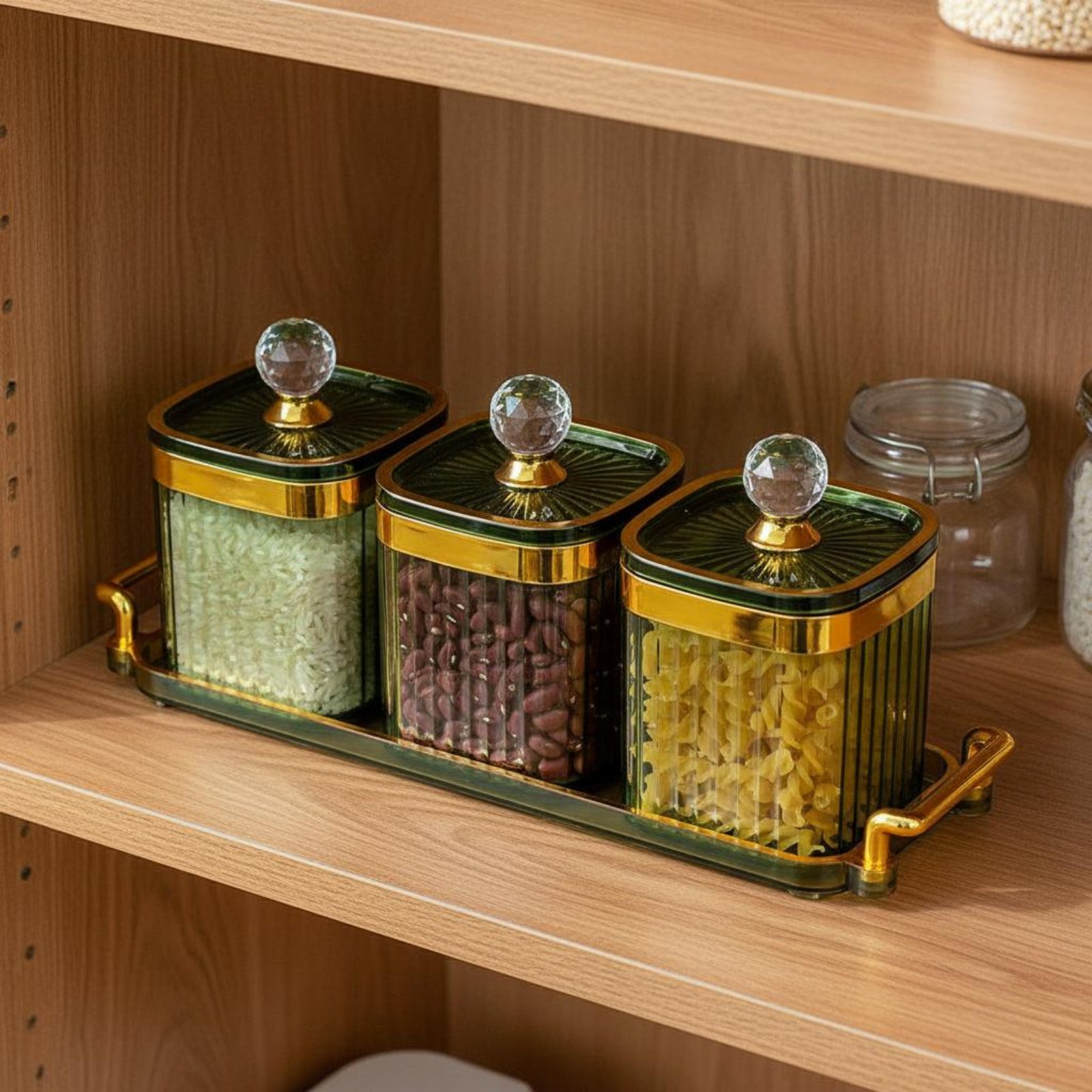 Set Food Storage - Dekoratives Snack-Behälter-Set mit Luftdichtem Verschluss Luxuriöses