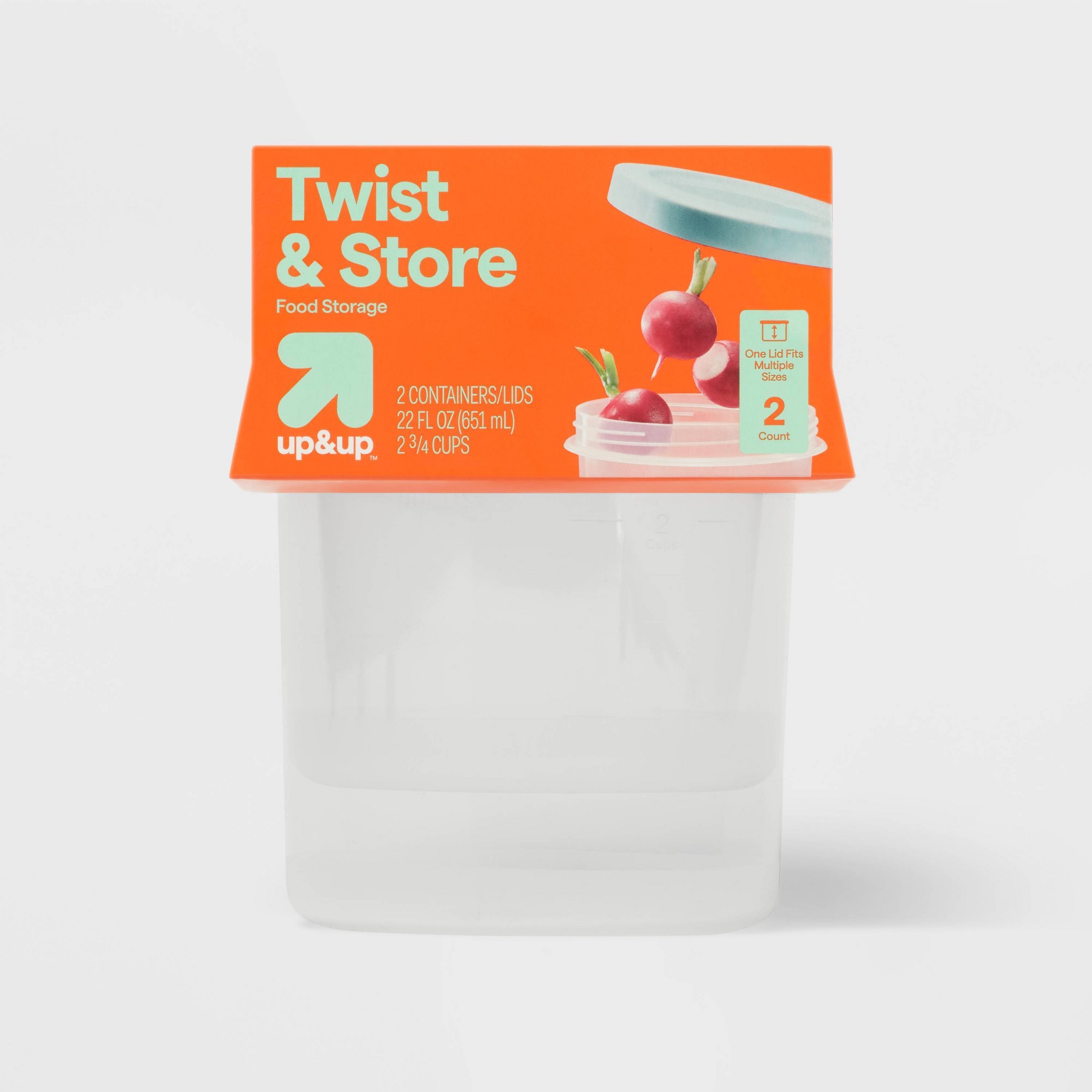 Food Storage Prep Containers - 2ct Große Runde Twist-Lebensmittelbehälter, Stapelbare BPA-freie