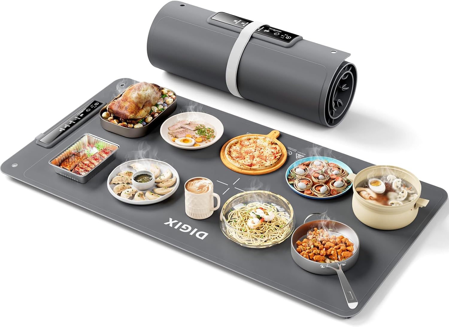 Portable Food Warmer - XXL 36x16 Zoll Speisenwärmer, 4 Temperaturstufen,