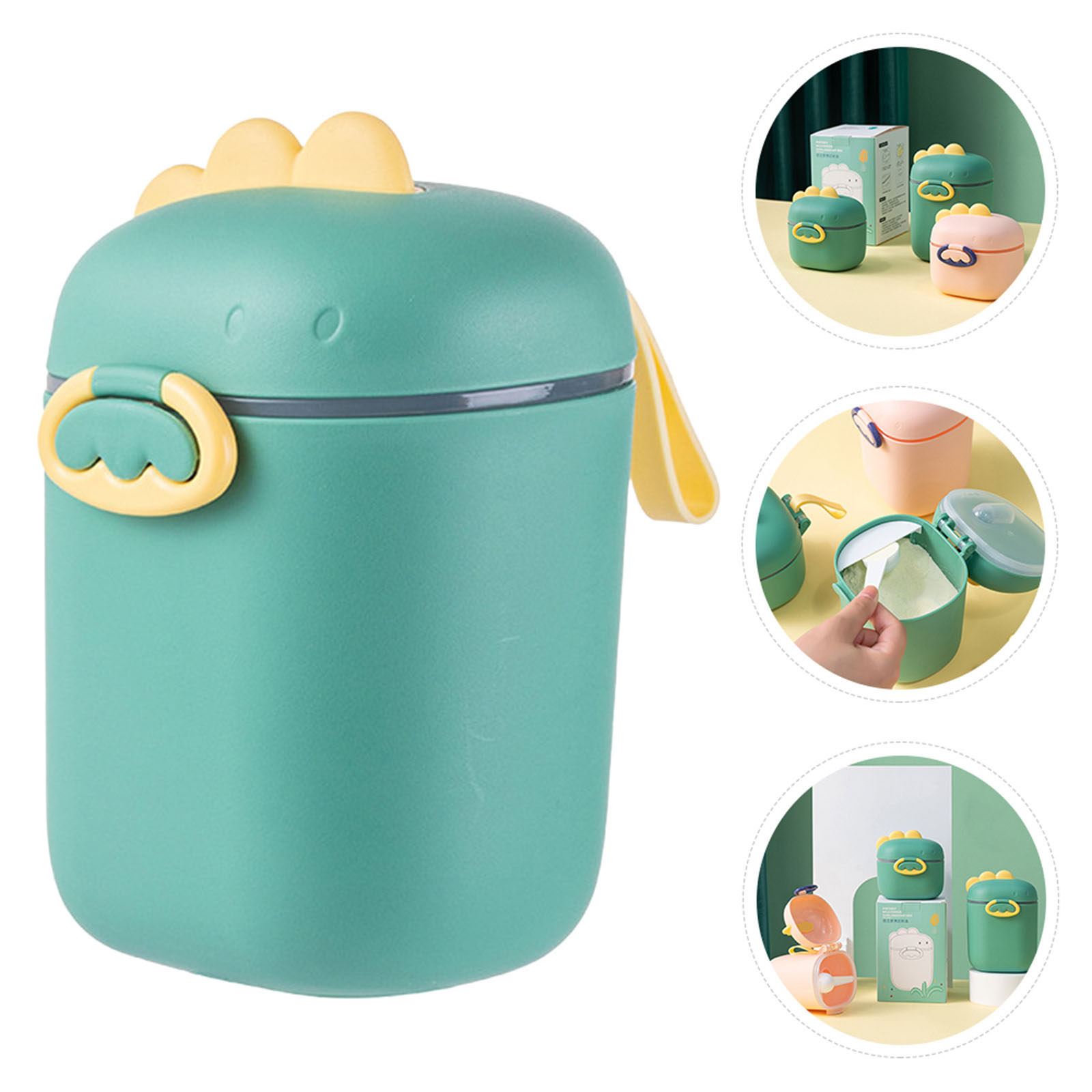 Food Storage With Scoop - Milchpulverbehälter aus sicherem Material, Babynahrungsspender, Reise-Lebensmittelbehälter,
