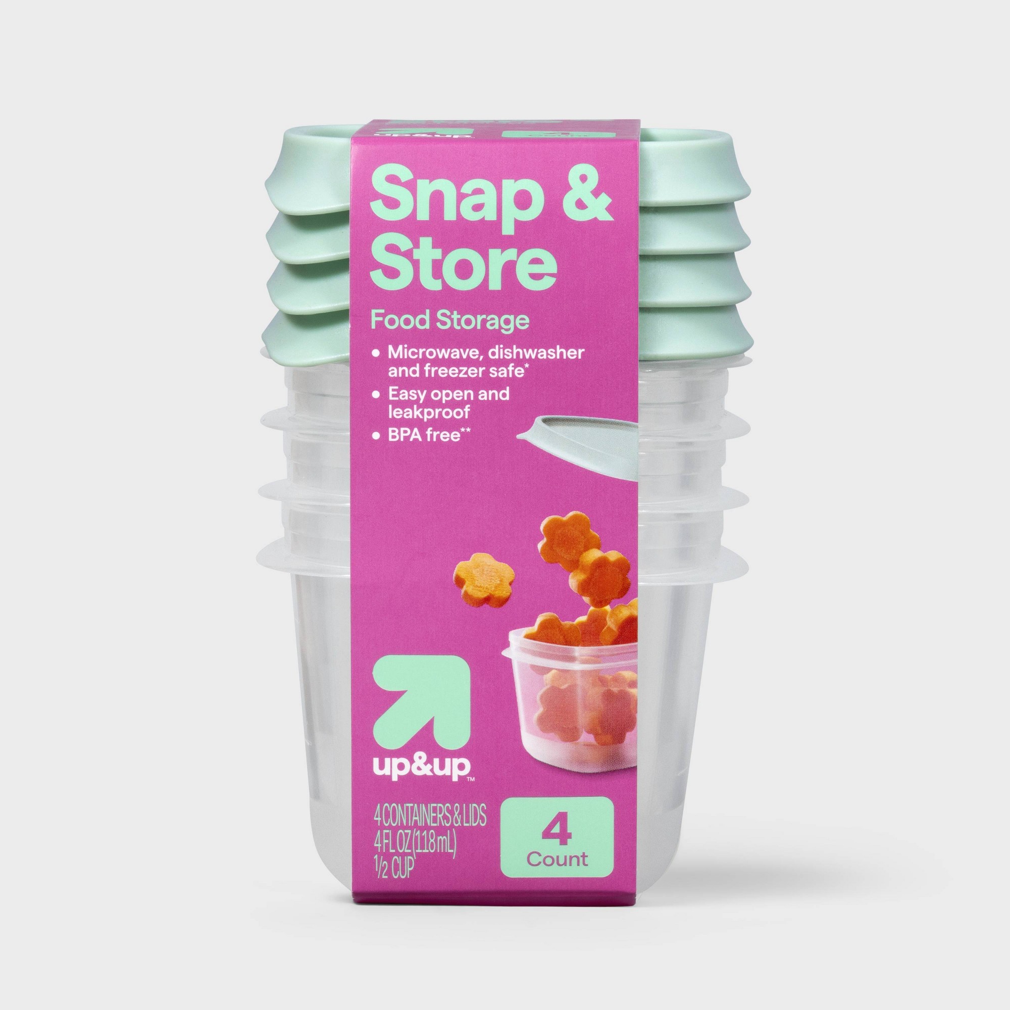 Food Storage Prep Containers - 4er-Set Mini Quadratische Halbbehälter zur Lebensmittelaufbewahrung,