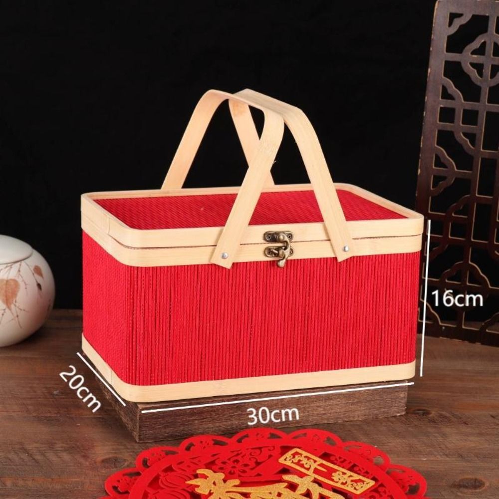 Bread Box Bamboo - Festival-Verpackungsbox Vintage Bambuskorb Chinesischer Stil Geflochtener