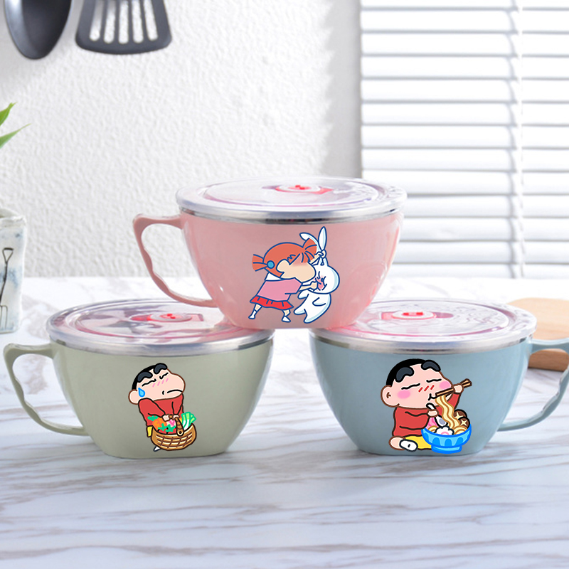 Food Storage Room - Crayon Shin-chan Nudelschüssel, große Kapazität, Edelstahlschüssel,