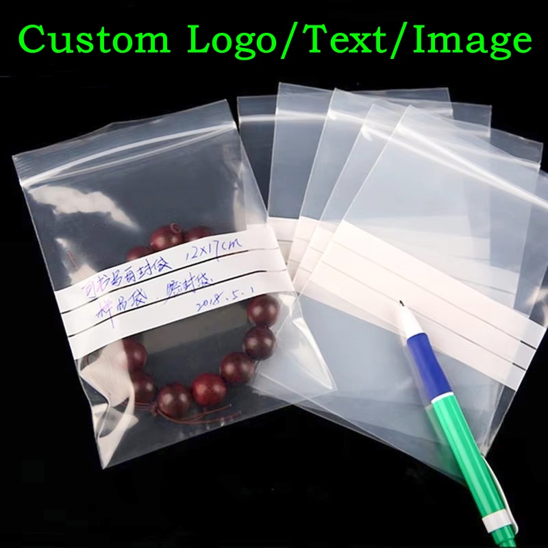 Food Storage Zip Lock Bags - 200 Stück PE Transparente Plastik-Schreibbeutel mit