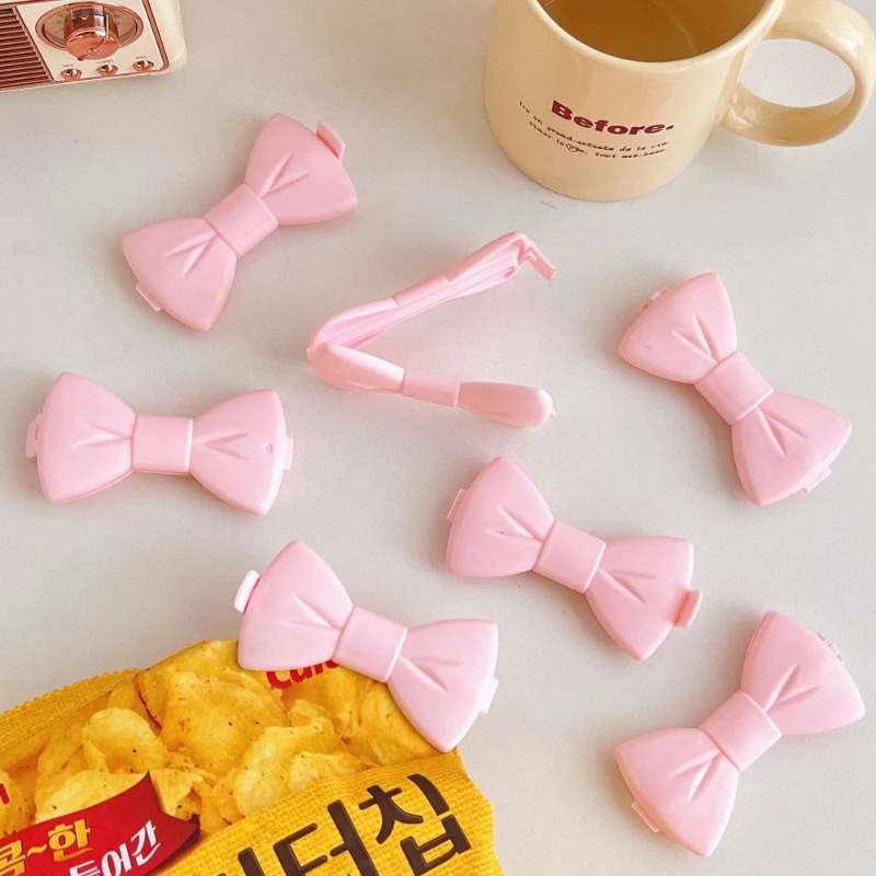 Food Storage Zip Lock Bags - 5 Stück Kawaii Lebensmittel-Verschlussclips - Rosa