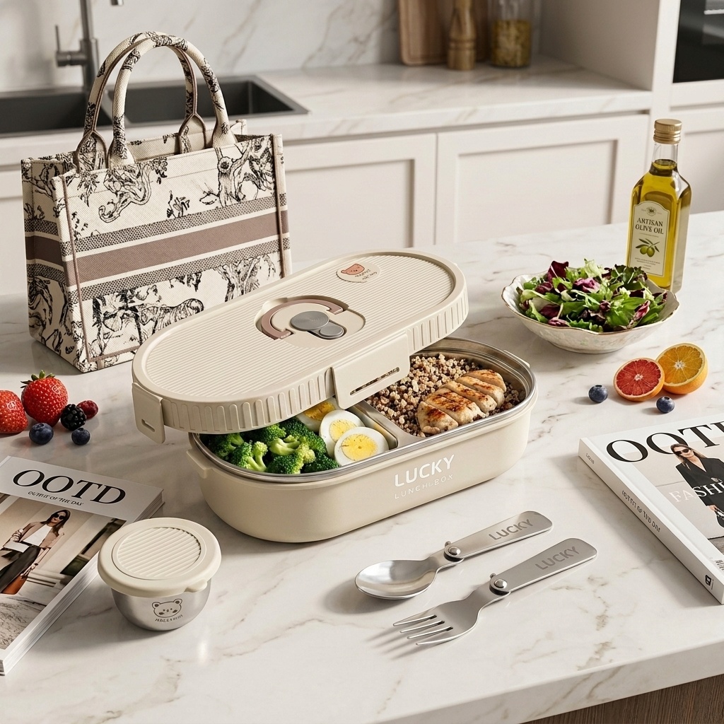 Food Storage Prep Containers - Mikrowellengeeignete 304 Edelstahl Bento Lunchbox Set