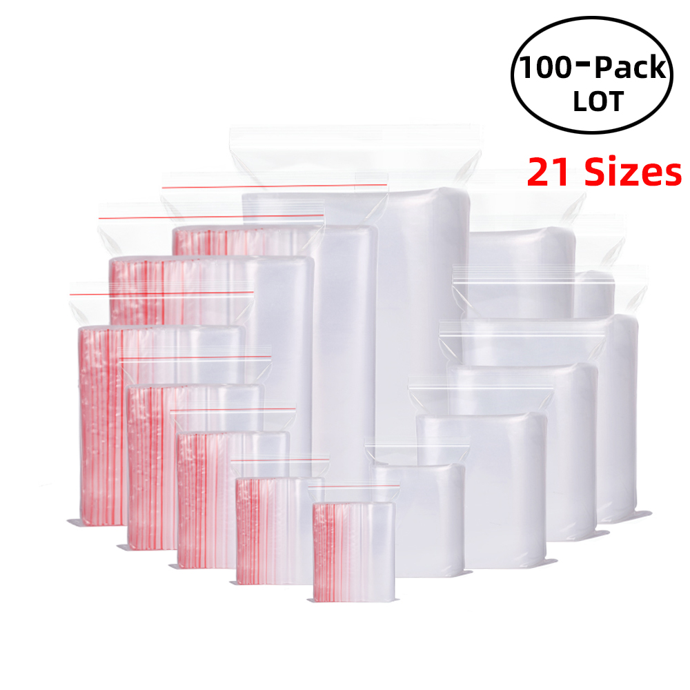 Food Storage Zip Lock Bags - 100 Teile/paket Wiederverschließbare Zip-Lock Beutel Selbst