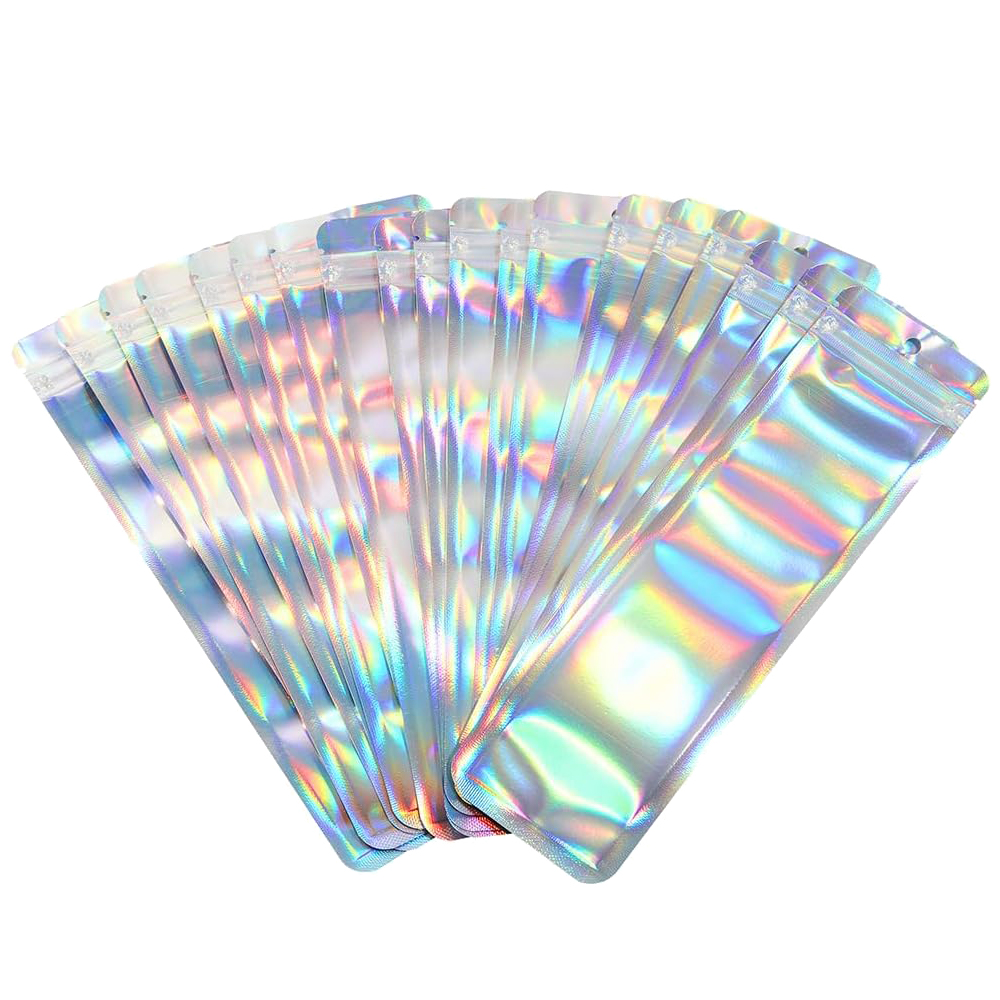 Food Storage Zip Lock Bags - 50 stücke Lange Holographische Verpackung Taschen