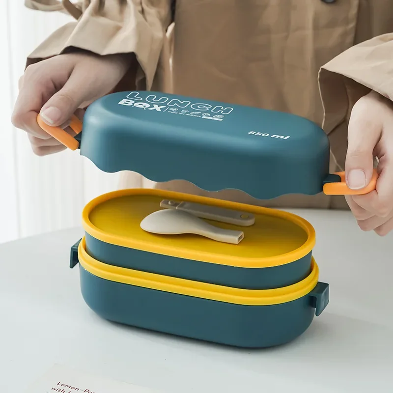 Food Storage With Scoop - 850ml Lunchbox Doppels chichtige Lunchbox aus