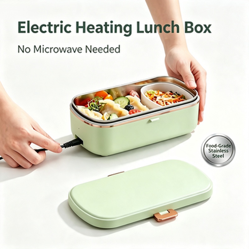 Portable Food Warmer - Multifunktionaler elektrischer Dampfgartopf 900 ml, tragbarer,