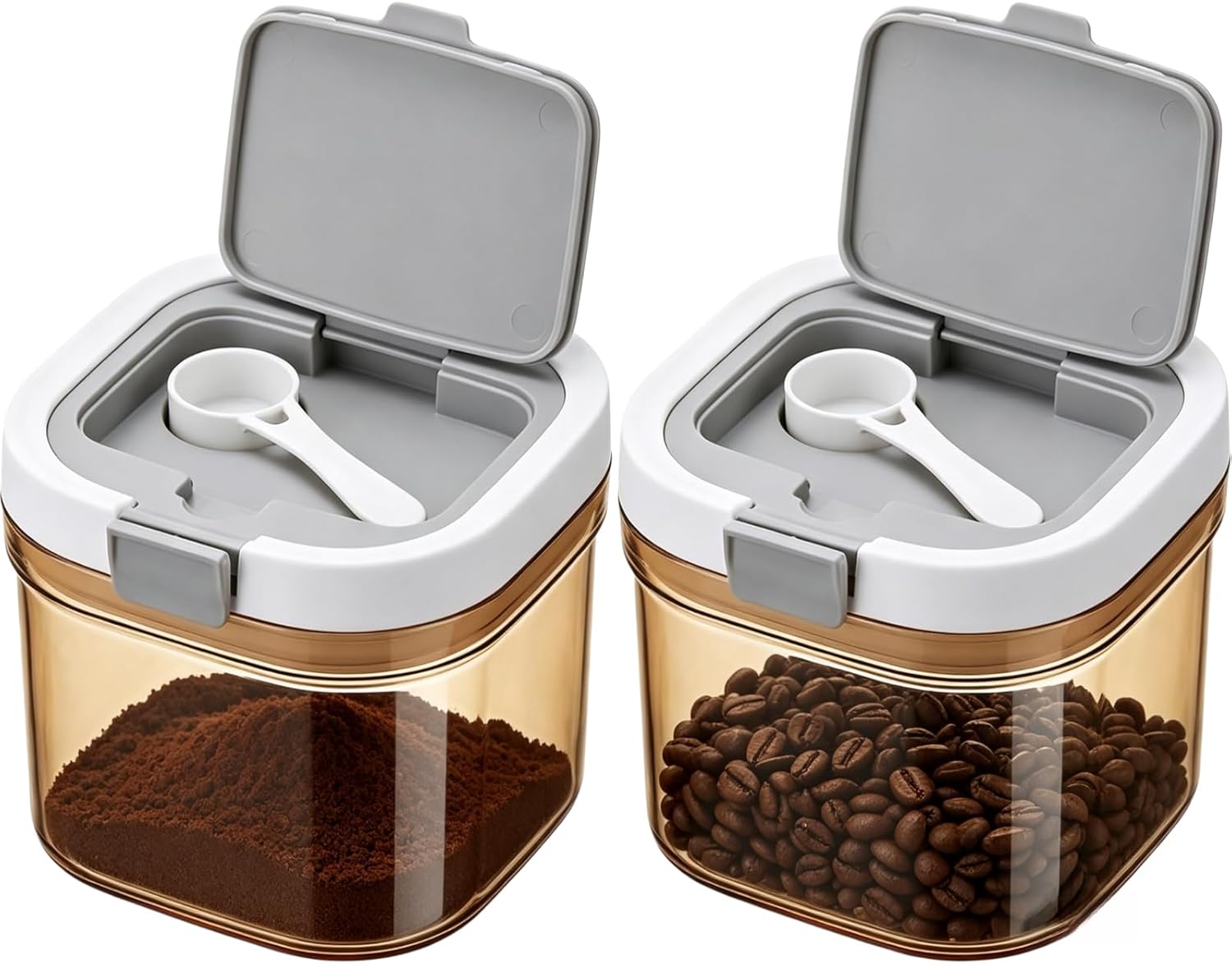 Food Storage With Scoop - 2 Stück Kaffeedose mit Schaufel, luftdichter