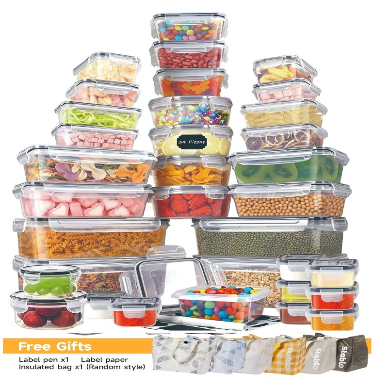 Set Food Storage - 48-teiliges BPA-freies Lebensmittel-Aufbewahrungsset – 24 luftdichte
