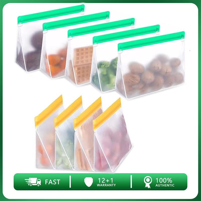 Food Storage Zip Lock Bags - Wiederverwendbare Aufbewahrungstasche für Lebensmittel, Upgrade, auslaufsicher,