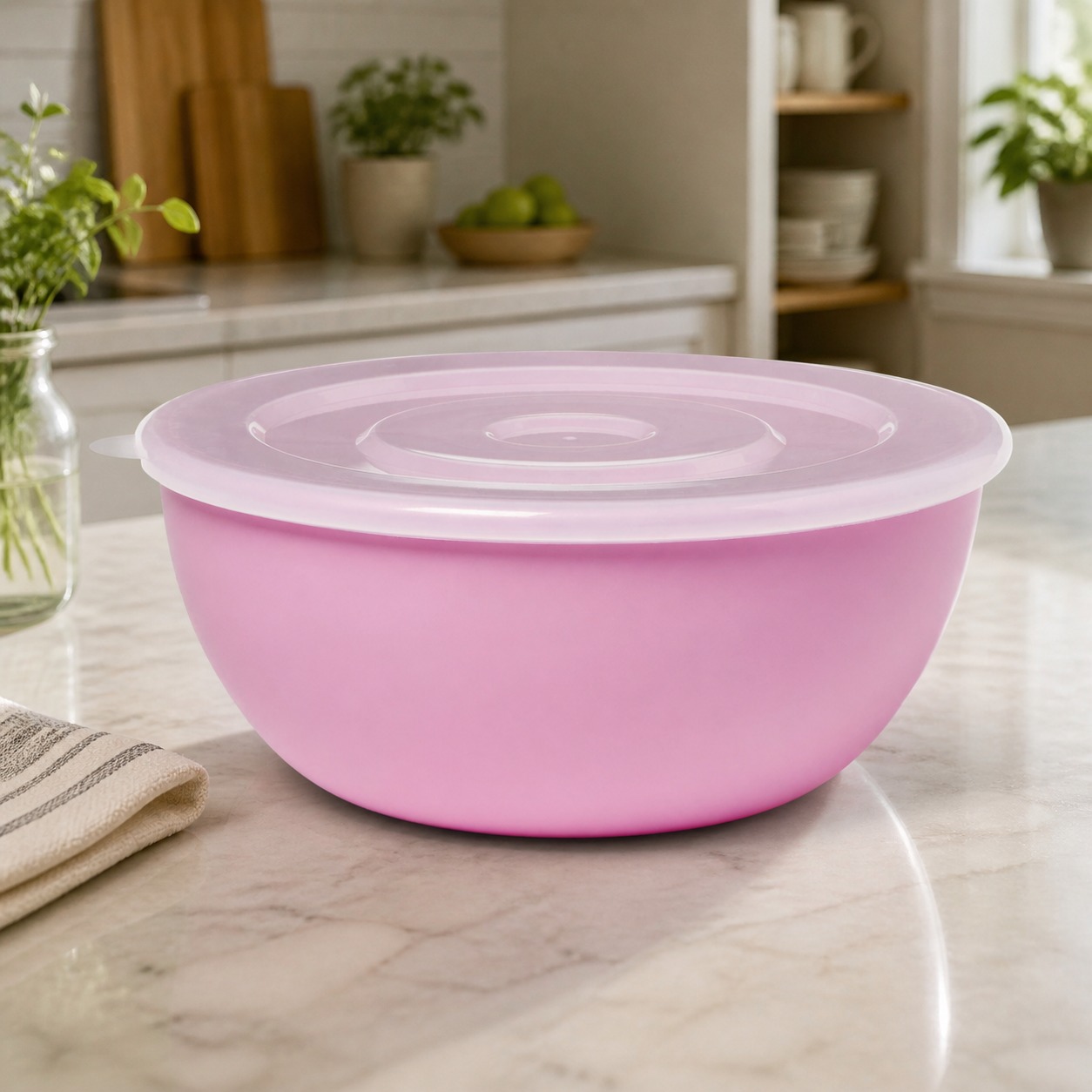 Food Storage Prep Containers - Rosa Schüssel mit passendem Deckel, langlebiger