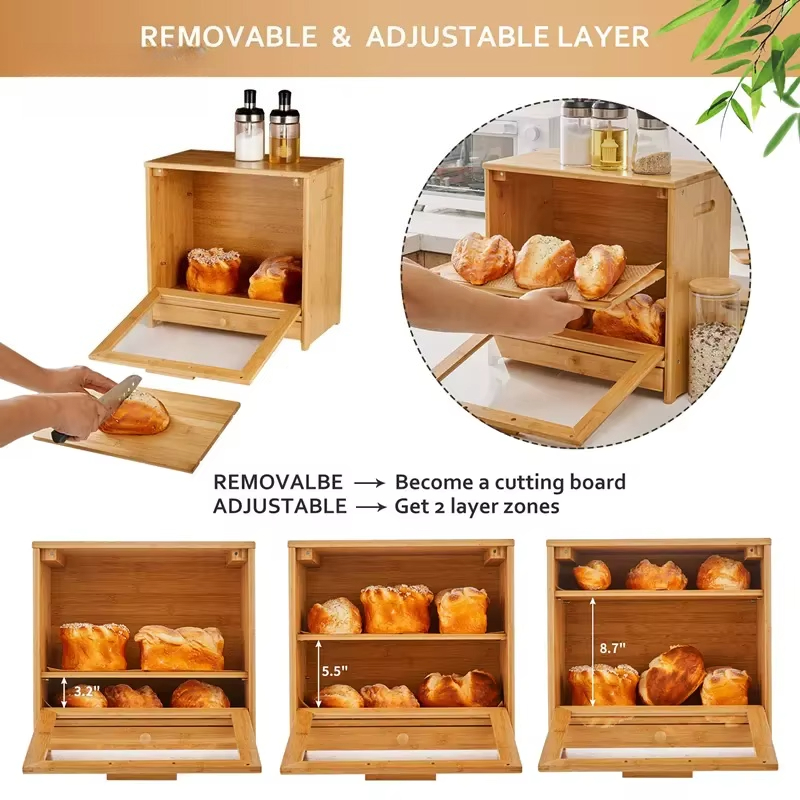 Bambus-Brotkasten 2-stöckig Ho – Bread Box Bamboo Bewertung und Preis
