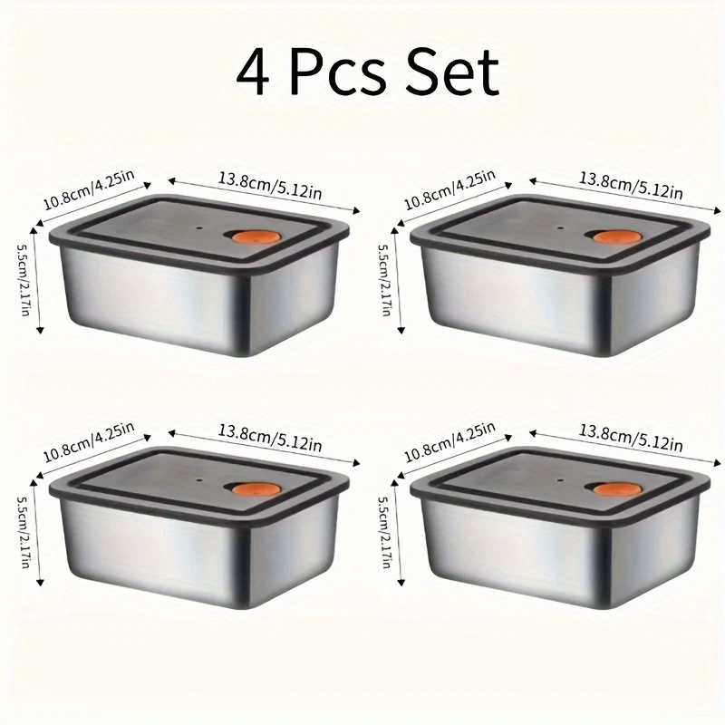 4-teiliges Edelstahl-Lebensmit – Set Food Storage Bewertung und Preis