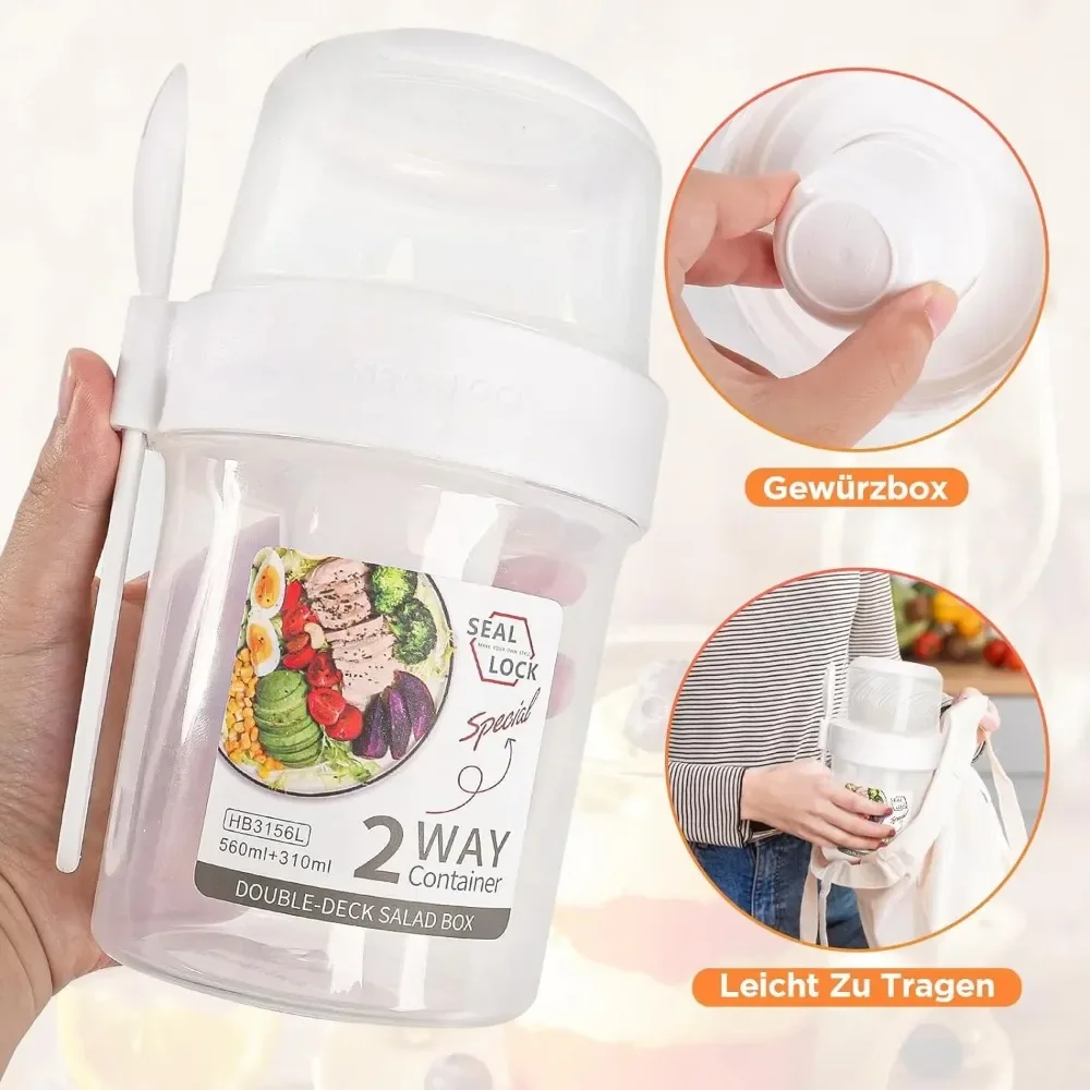 Salatbecher, Frühstückstassen, – Food Storage With Scoop Bewertung und Preis