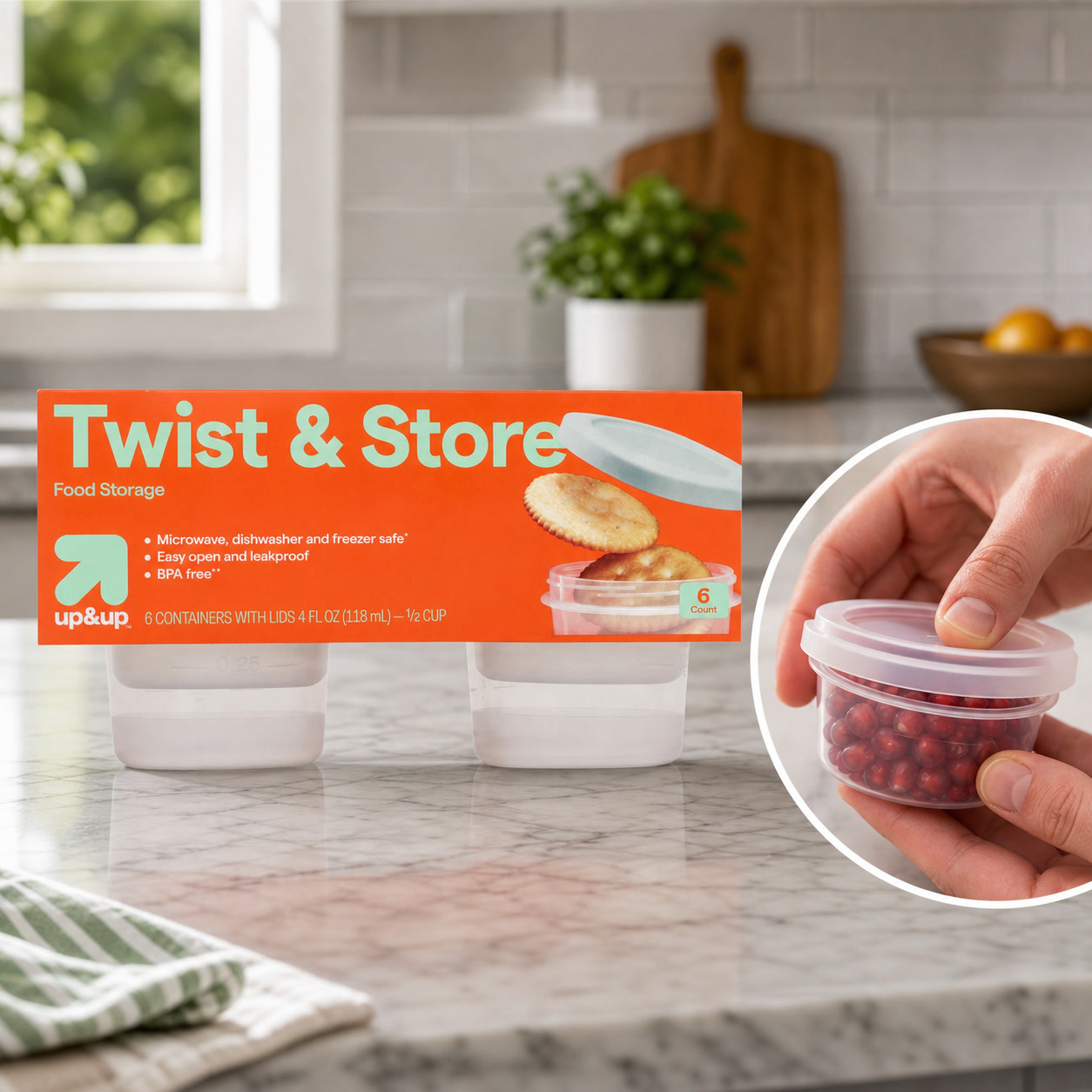 6-teilige runde Twist-Lock-Leb – Food Storage Prep Containers Bewertung und Preis